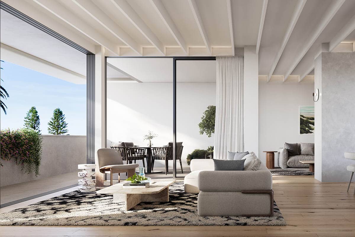 Ohana Collaroy - Living Room with Beach Views